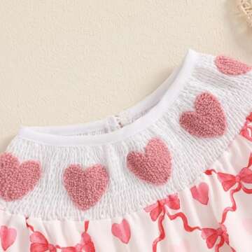 TheFound Baby Girls Valentine's Day Romper Pink Cute Toddler