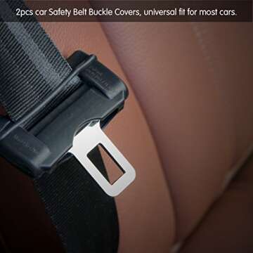AOZBZ Seat Belt Buckle Covers, Silicone Protection for Cars