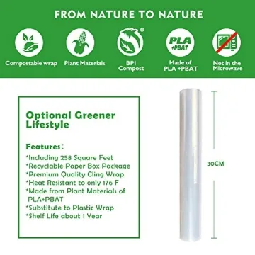 Sustainable WRAPOK Compostable Cling Wrap 258 Sq Ft