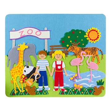 Sprogs Set of 4 Felt Storyboards w/Storage Bag, Diving, Dinosaurs, Zoo Animals, Outer Space, SPG-ENA1019-SO