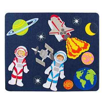 Sprogs Set of 4 Felt Storyboards w/Storage Bag, Diving, Dinosaurs, Zoo Animals, Outer Space, SPG-ENA1019-SO