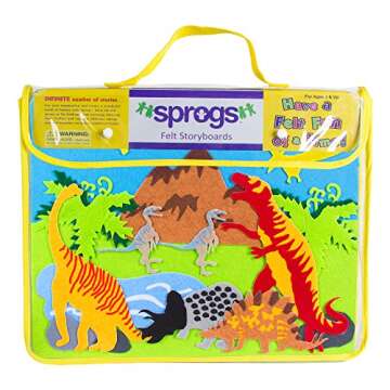Sprogs Set of 4 Felt Storyboards w/Storage Bag, Diving, Dinosaurs, Zoo Animals, Outer Space, SPG-ENA1019-SO