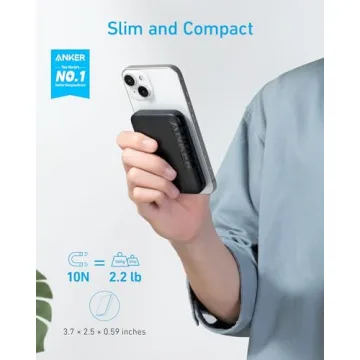 Anker 321 MagGo Battery (PowerCore Magnetic 5K), 5,000mAh Magnetic Wireless Portable Charger, Compatible with iPhone 15/15 Plus/15 Pro/15 Pro Max, iPhone 14/13/12 Series（Black）