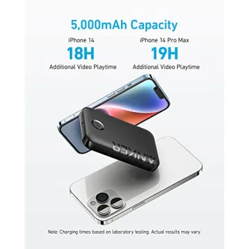 Anker 321 MagGo Battery (PowerCore Magnetic 5K), 5,000mAh Magnetic Wireless Portable Charger, Compatible with iPhone 15/15 Plus/15 Pro/15 Pro Max, iPhone 14/13/12 Series（Black）