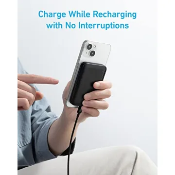 Anker 321 MagGo Battery (PowerCore Magnetic 5K), 5,000mAh Magnetic Wireless Portable Charger, Compatible with iPhone 15/15 Plus/15 Pro/15 Pro Max, iPhone 14/13/12 Series（Black）