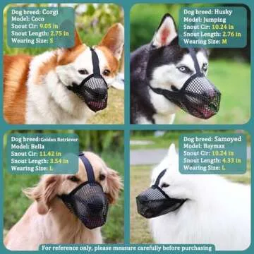 Mayerzon Dog Muzzle - Soft Mesh Design for Comfort and Safety