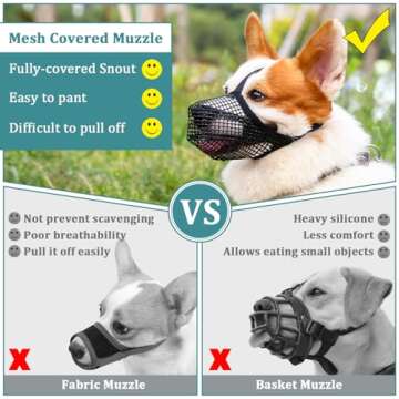 Mayerzon Dog Muzzle - Soft Mesh Design for Comfort and Safety