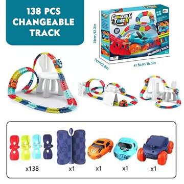 Eapura Glow Race Track Cars for Boys Girls Kids Magic Race Car Track with LED Light Up Race Car game...