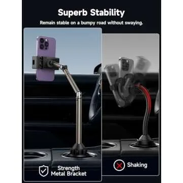 JSAUX Adjustable Car Cup Phone Holder for Smartphones