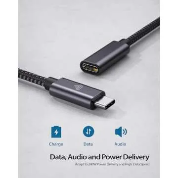USB C Extension Cable (20Gbps/240W/3.3Ft), Faracent USB 3.2 Type C 3.1 Male to Female Extension Charging & Sync for iPhone 16 15 Pixel PSVR2 MacBook Air Pro/New iPad Dell XPS Surface Book and More
