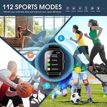 Ddidbi Smart Fitness Watch for Men Women(Answer/Make Calls), 1.85" HD Touch Screen with Sleep Heart Rate Monitor, 112 Sports Modes, IP68 Waterproof Activity Trackers Compatible with Android iOS