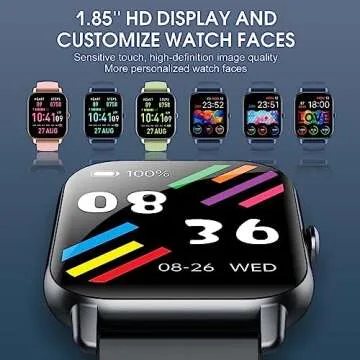 Ddidbi Smart Fitness Watch for Men Women(Answer/Make Calls), 1.85" HD Touch Screen with Sleep Heart Rate Monitor, 112 Sports Modes, IP68 Waterproof Activity Trackers Compatible with Android iOS