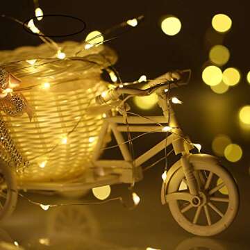 Mikasol 33ft Warm White LED Fairy String Lights - Battery Powered