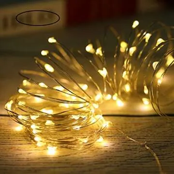 Mikasol 33ft Warm White LED Fairy String Lights - Battery Powered