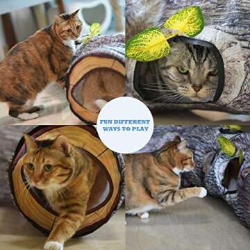 FelRelWel Cat Tunnels for Indoor Cats, Cat Tunnel Toys, Cat Stuff Accessories for Large Cats Kitten and Other Small Animals to Chase and Play, Foldable & Easy to Store, Cat Tube Toys L 59"