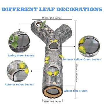 FelRelWel Cat Tunnels for Indoor Cats, Cat Tunnel Toys, Cat Stuff Accessories for Large Cats Kitten and Other Small Animals to Chase and Play, Foldable & Easy to Store, Cat Tube Toys L 59"