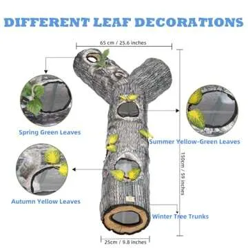 FelRelWel Cat Tunnels for Indoor Cats, Cat Tunnel Toys, Cat Stuff Accessories for Large Cats Kitten and Other Small Animals to Chase and Play, Foldable & Easy to Store, Cat Tube Toys L 59"