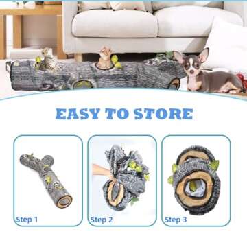 FelRelWel Cat Tunnels for Indoor Cats, Cat Tunnel Toys, Cat Stuff Accessories for Large Cats Kitten and Other Small Animals to Chase and Play, Foldable & Easy to Store, Cat Tube Toys L 59"