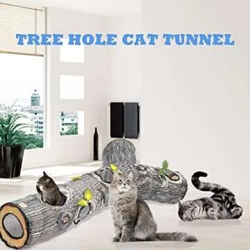 FelRelWel Cat Tunnels for Indoor Cats, Cat Tunnel Toys, Cat Stuff Accessories for Large Cats Kitten and Other Small Animals to Chase and Play, Foldable & Easy to Store, Cat Tube Toys L 59"