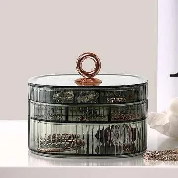 Stylish HALAFE 3-Layer Acrylic Jewelry Box for Organizing