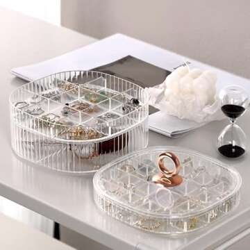 Stylish HALAFE 3-Layer Acrylic Jewelry Box for Organizing