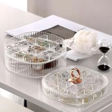 Stylish HALAFE 3-Layer Acrylic Jewelry Box for Organizing