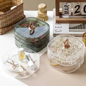 Stylish HALAFE 3-Layer Acrylic Jewelry Box for Organizing