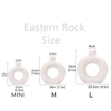 Eastern Rock White Ceramic Vases for Pampas Grass,Water Drop Design Doughnut vase Modern Home Decor ...