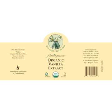 Flavorganics Organic Vanilla Extract, 4 ounce