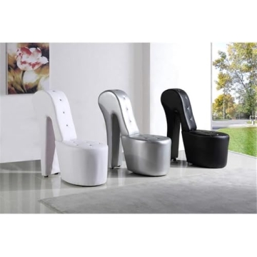 Fashionable High Heel Faux Leather Shoe Chair
