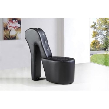 Fashionable High Heel Faux Leather Shoe Chair
