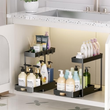 Under Sink Organizers - Delamu 2 Pack for Storage