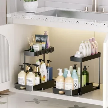 Under Sink Organizers - Delamu 2 Pack for Storage