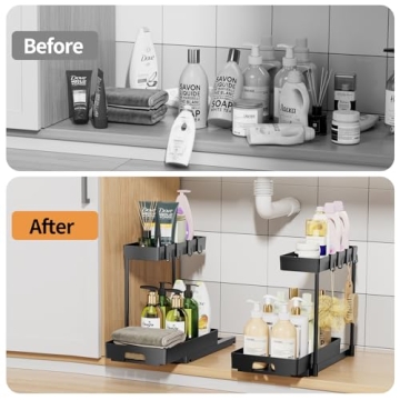 Under Sink Organizers - Delamu 2 Pack for Storage