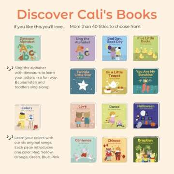 Cali's Books Count Nursery Rhymes Music Book for Toddlers 1-3, Interactive Books for 1+ Year Old with 6 Animal Songs - Educational Toddler Books Ages 1-3