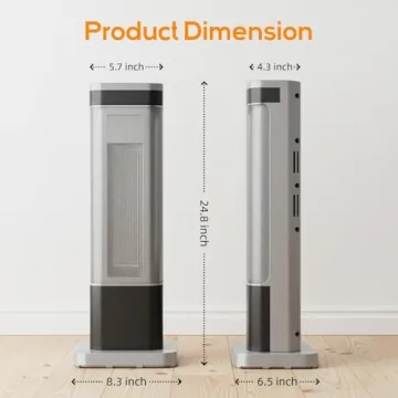 24" Space Heater, 1500W Portable Heaters for Indoor Use, Fast Heating with 60° Oscillation, Adjusta...