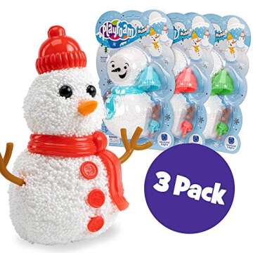 Educational Insights Playfoam Build-a-Snowman Toy, Set of 3, Fidget Sensory Toy, Boys & Girls Ages 3...