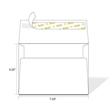 200 Pack 5x7 Invitation Envelopes with Peel & Seal for Cards, A7 Printable Envelopes Bulk, White Env...