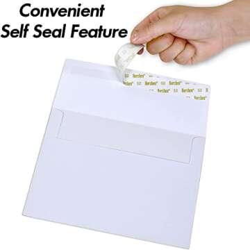 200 Pack 5x7 Invitation Envelopes with Peel & Seal for Cards, A7 Printable Envelopes Bulk, White Envelopes for Wedding, Greeting Cards, Mailing, Graduation, Baby Shower(120GSM) Horchen