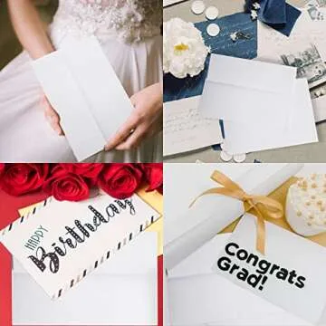 200 Pack 5x7 Invitation Envelopes with Peel & Seal for Cards, A7 Printable Envelopes Bulk, White Envelopes for Wedding, Greeting Cards, Mailing, Graduation, Baby Shower(120GSM) Horchen