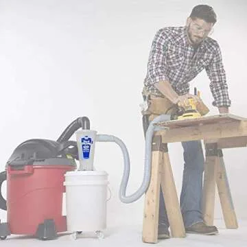 Oneida Air Systems Dust Deputy DIY Anti-Static Retrofit Cyclone Separator for Wet/Dry Shop Vacuums (...