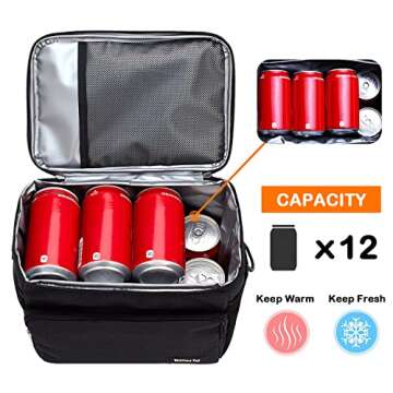 Venture Pal Insulated Lunch Bags for Women/Men - Large Resuable Leakproof Lunch Box with Removable S...