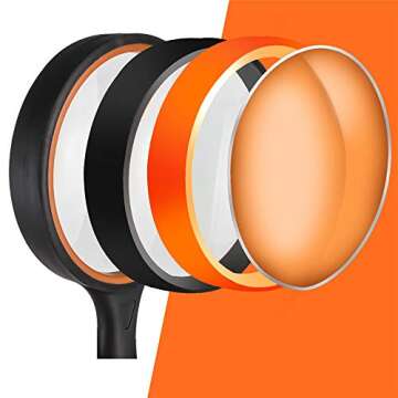 XDGOOD Magnifying Glass 4X Reading Handheld Magnifier, Premium Non-Slip Soft Hand Shank Kids Magnifying Glass, Applied to Science, Books, Newspaper Reading, Insects, Hobby Observation Etc. 2.95in.