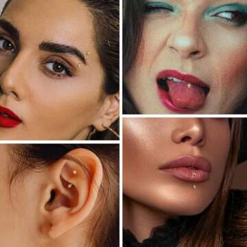 PEAKLINK G23 Titanium Eyebrow Jewelry 16G Eyebrow Ring Gold Eyebrow Bars Nipple Barbell Nipple Rings Nipple Body Jewelry Internally Threaded Curved Barbell Nipple Bars Tongue Piercing for Women 12mm