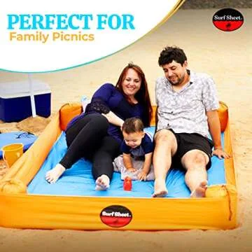 Surf Sheet Sandproof Beach Blanket - Oversize Large Outdoor Picnic Blanket for Beaches & Camping - Portable Family Beach Blanket Waterproof Sandproof for Parks, Travel, Vacation Essentials(Orange)