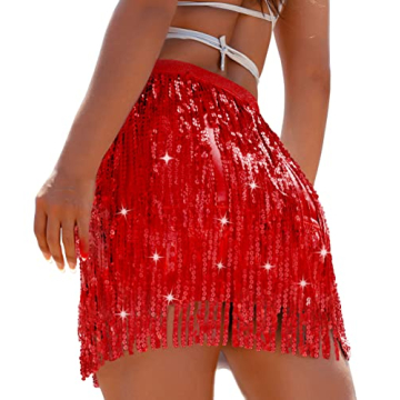 Shop the Stunning Red Fringe Costume Skirt for Parties