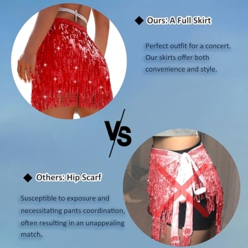 Shop the Stunning Red Fringe Costume Skirt for Parties