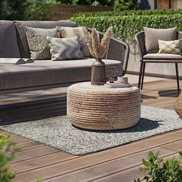 BELLEZE Area Rug Modern Solid Colored Indoor Outdoor Rug, Accent Rug for Patio, Living Room or Kitchen, Luxury Bohemian Style Home Decor, 3' x 5' - Ivory