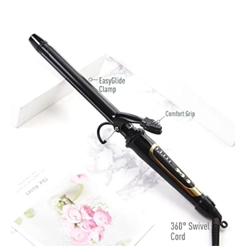 ABP Curling Iron - Ceramic Barrel, Instant Heat, Max 450°F