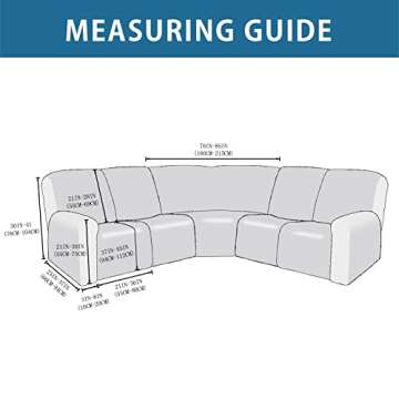 ULTICOR 7-Piece L Shape Sectional Recliner Sofa Covers, Velvet Stretch Reclining Couch Covers, Thick, Soft, Washable (Taupe, 5 Seat Recliner Cover)